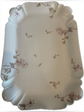 Antique Haviland & Co. Limoges French Porcelain Platter| Floral & Scalloped